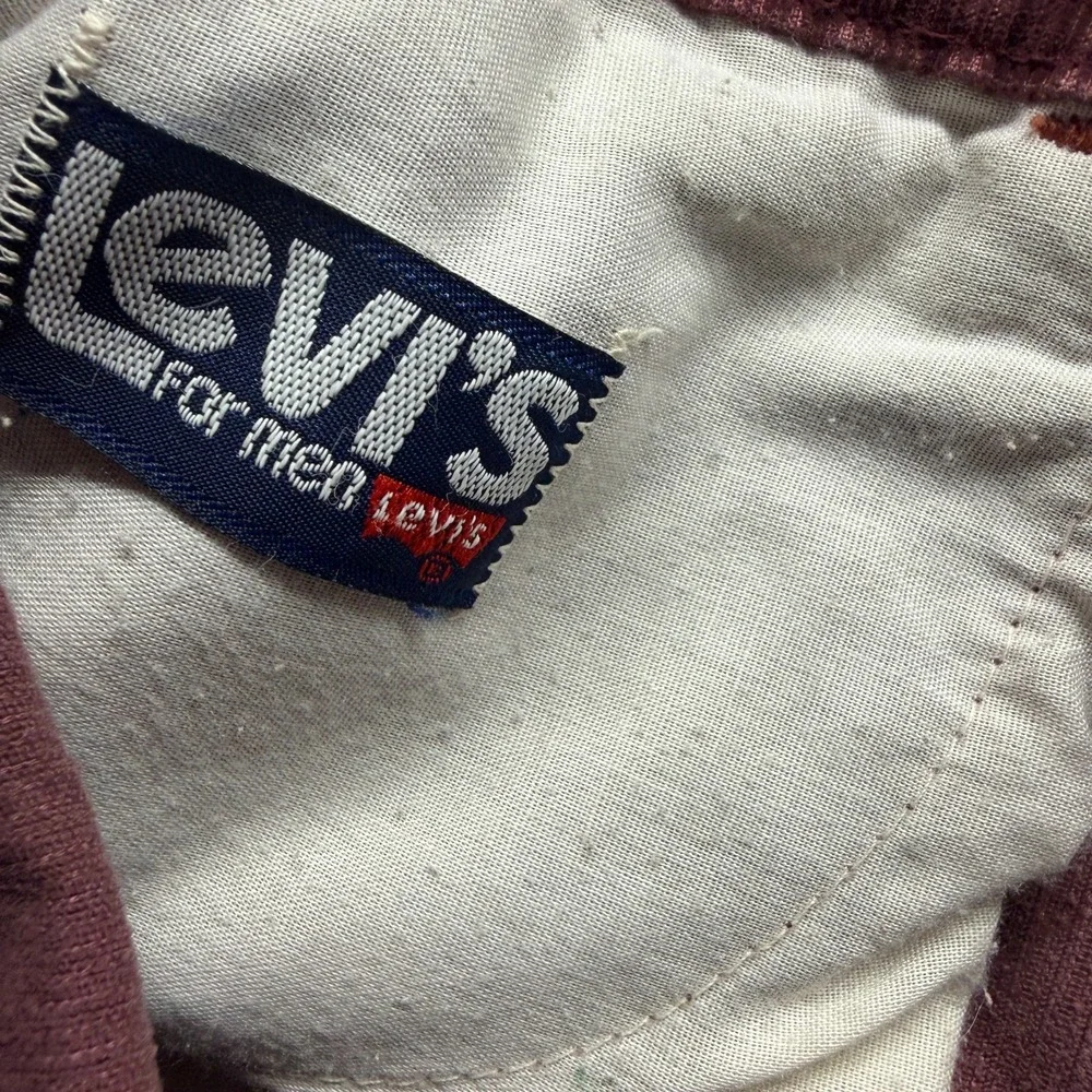 Vintage Levi's Pants Mens 32x34 Red Corduroy Chino Bootcut Leg Preppy Career USA